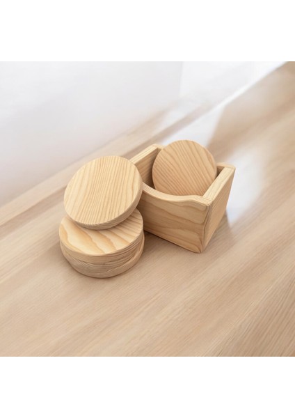 Doğal Ahşap Dekoratif Yuvarlak Bardak Altlığı 5’li Naturel fiyatları