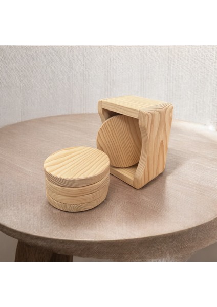 Doğal Ahşap Dekoratif Yuvarlak Bardak Altlığı 5’li Naturel indirimleri