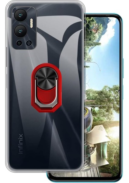 Infinix Hot 12 Kılıf Kickstand Yüzüklü Tpu Sililkon