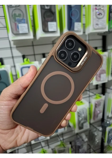 iPhone 16 Pro Max Uyumlu Kamera Lens Koruma Hediyeli Magsafe Özellikli Standlı Lüks Kılıf