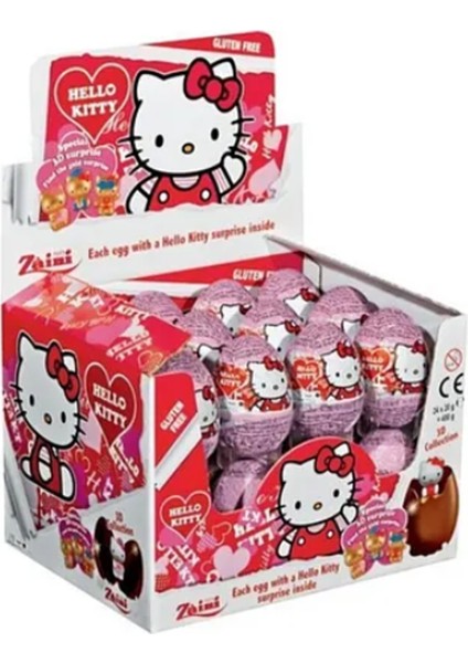 Hello Kitty Glutensiz Çikolatalı Sürpriz Yumurta 24 Adet