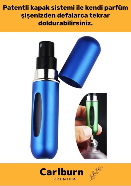 Özel Parfüm Şişesinden Doldurulabilir Taşınabilir Çanta Içi Mini Cep Parfüm Şişesi 5 ml x 2 Adet