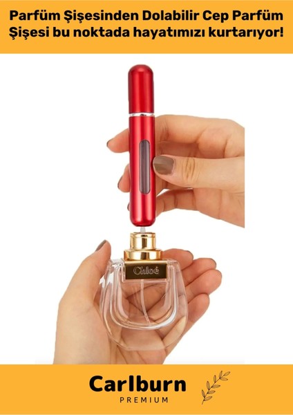 Özel Parfüm Şişesinden Doldurulabilir Taşınabilir Çanta Içi Mini Cep Parfüm Şişesi 5 ml x 2 Adet