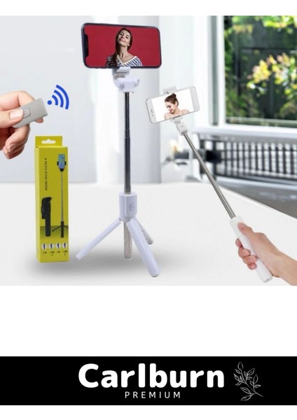 Premium Pratik Ayaklı Stabil Çekim Yapabilen Uzaktan Çekim Özellikli Kumandalı Tripod Selfie Çubuğu fırsatları