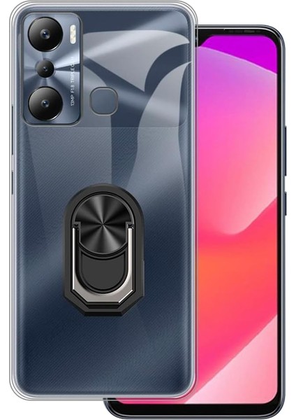 Infinix Hot 20I Kılıf Kickstand Yüzüklü Tpu Sililkon