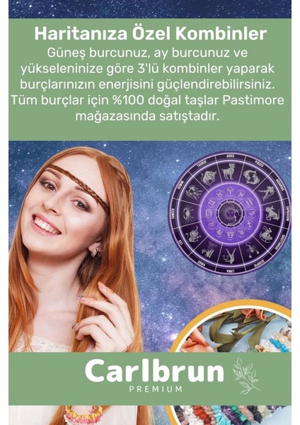 Premium Başak Burcu Enerjisini Yükselten Doğal Taş Bileklik Başak Burçları Burç Unisex Bileklik