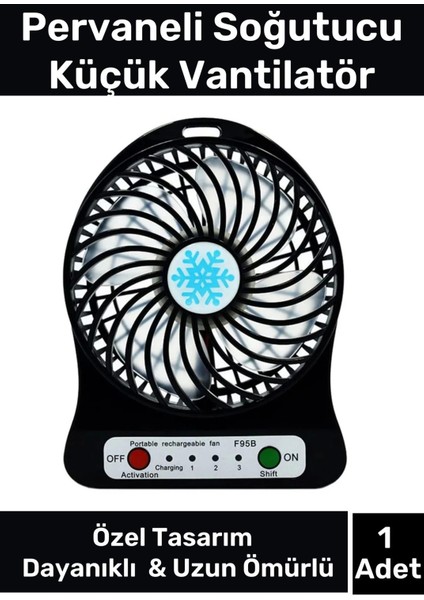 Özel Üretim USB Şarjlı 3 Kademeli Sessiz Taşınabilir Mini Fan Pervaneli Soğutucu Küçük Vantilatör