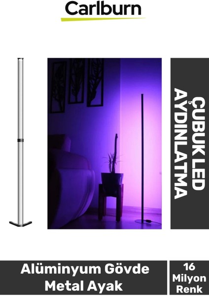 2 Metre USB Giriş Alüminyum Gövde Metal Ayak Rgb Uzaktan Kumandalı Çubuk LED Aydınlatma