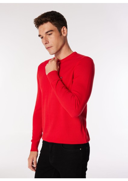 Bisiklet Yaka Normal Kırmızı Erkek Kazak MW0MW14748XLG