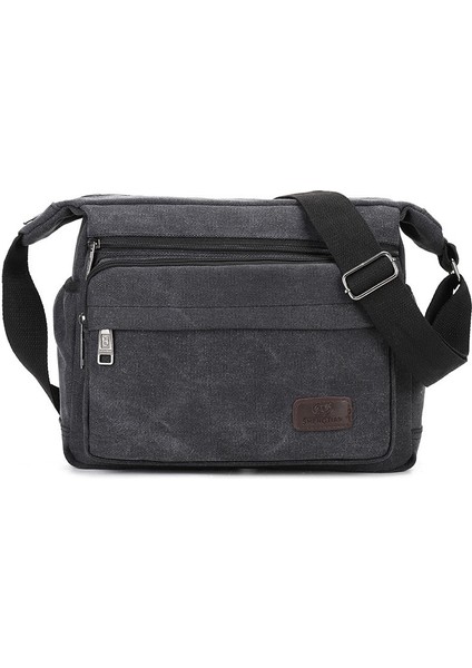 Erkek Kanvas Crossbody Çanta Ofis Belge Çantası Iş Rahat Çanta Seyahat Omuz Çantası (Yurt Dışından)