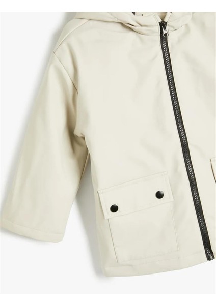 5WKG00005AW 010 Ekru Kız Cocuk Outerwear Mont modelleri