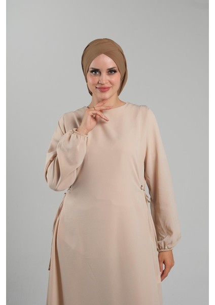 Taba Pratik Hazır Geçmeli Tesettür Bone Sandy Kumaş Büzgülü 2114_33