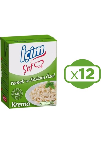 Içim Krema Yemeklere ve Soslara Özel 200 ml x 12 Adet