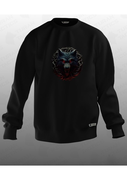 Kızıl Kurt Tasarımlı Sweatshirt