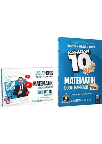 2025 KPSS Matematik Akademisi Video Ders Notları - Kafadan 10 Net Soru Bankası 2'li Set