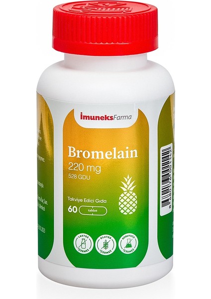 Bromelain 220 Mg Takviye Edici Gıda 60 Tablet