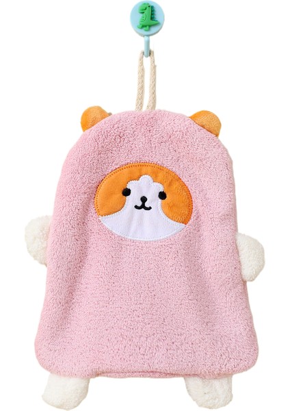 Tzmalloykarikatür Işlemeli Mercan Kadife El Havlusu (Yurt Dışından)