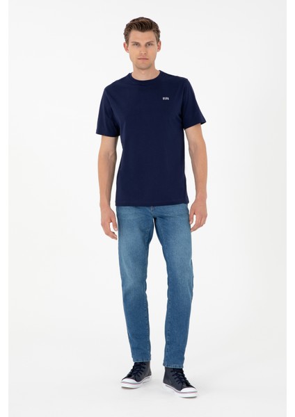 Erkek Lacivert Tişört Basic 50284640-VR033 fırsatları