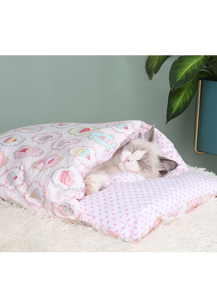 Kedi Yuvası Kedi Uyku Tulumu Kapalı Çıkarılabilir Kedi Yatağı (Yurt Dışından)