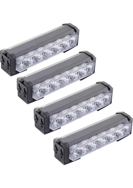 Ylz 9v-36v Escort Çakar Flaş Led Lamba 8 Fonksiyonlu (Şeffaf) (Sarı/Sarı) (4 Adet) (159*38 Mm)