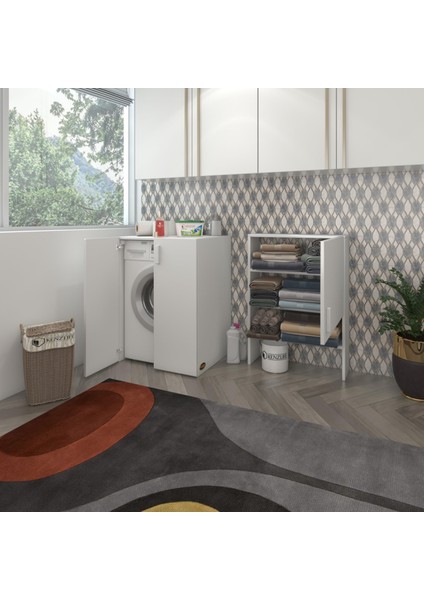 Kenzlife çamaşır makinesi dolabı kasparov byz 180*066*55-20 banyo kapaklı arkalıksız fiyatları