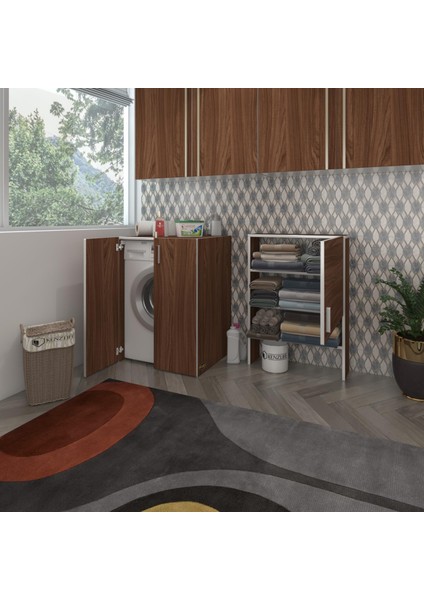 Kenzlife çamaşır makinesi dolabı kasparov cvz 180*066*55-20 banyo kapaklı arkalıksız
