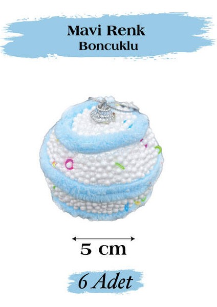 Yılbaşı Top Süs 5 cm Mavi Renkli Boncuklu 6 Lı fiyatları
