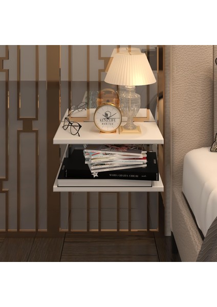 Kenzlife Kenzlife Komodin Guiseppe Byz Komidin 39 x 19 cm 2 Parça Duvara Monte Askı Aparatlı