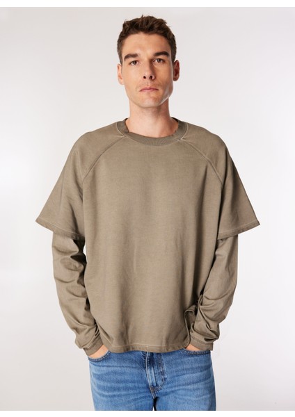 Siyah Erkek Sweatshırt M4YQ31KBRL1FJ43 Go Layered Crewneck