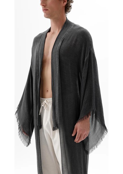 3241-2KZ Bambu Gri Uzun Kimono Gri modelleri