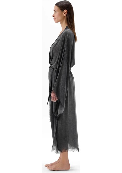 3241-2KZ Bambu Gri Uzun Kimono Gri fırsatları