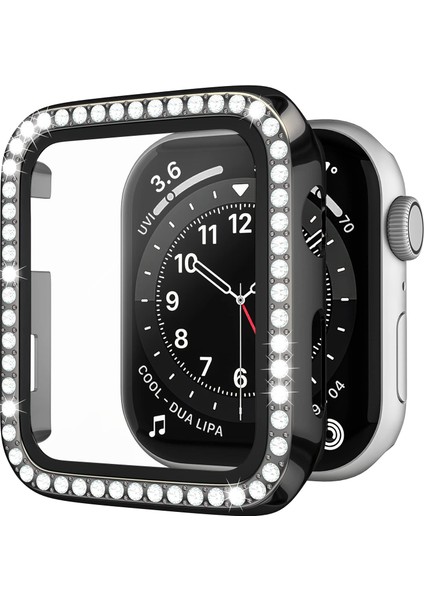 Apple Watch 9/8/se/7/6/5/4/3/2/1 Seri 45MM 44MM 42MM 41MM 40MM 38MM Uyumlu Parlak Taş Işlemeli Şık Işıltılı Renkli Kasa Ekran Koruyucu