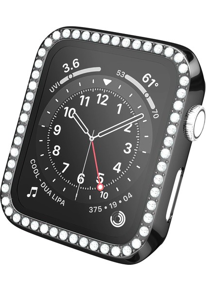 Apple Watch 9/8/se/7/6/5/4/3/2/1 Seri 45MM 44MM 42MM 41MM 40MM 38MM Uyumlu Parlak Taş Işlemeli Şık Işıltılı Renkli Kasa Ekran Koruyucu fiyatları