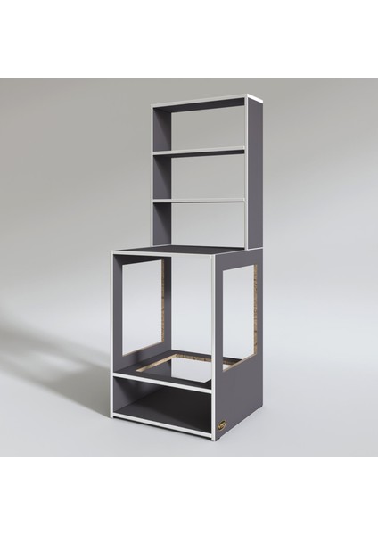 Kenzlife ankastre fırın dolabı ismihan gri 165*60*56 mutfak raflı