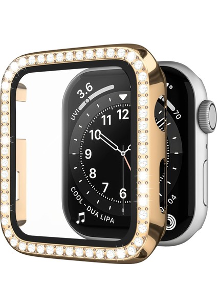 Apple Watch 9/8/se/7/6/5/4/3/2/1 Seri 45MM 44MM 42MM 41MM 40MM 38MM Uyumlu Parlak Taş Işlemeli Şık Işıltılı Renkli Kasa Ekran Koruyucu fırsatları