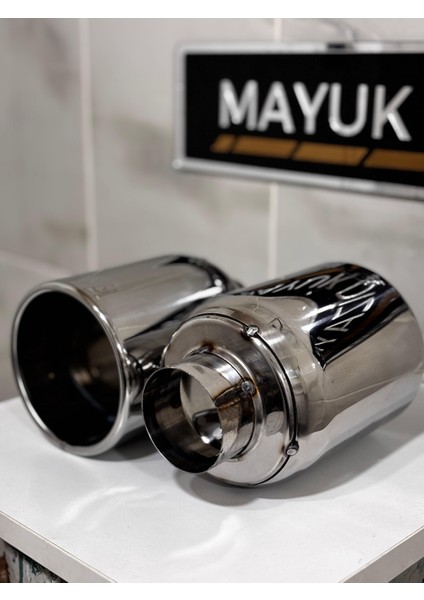 120MM Paslanmaz Krom Egzoz Ucu 120'LIK Her Araca Uyumlu Egzoz Ucu 1 Adet modelleri