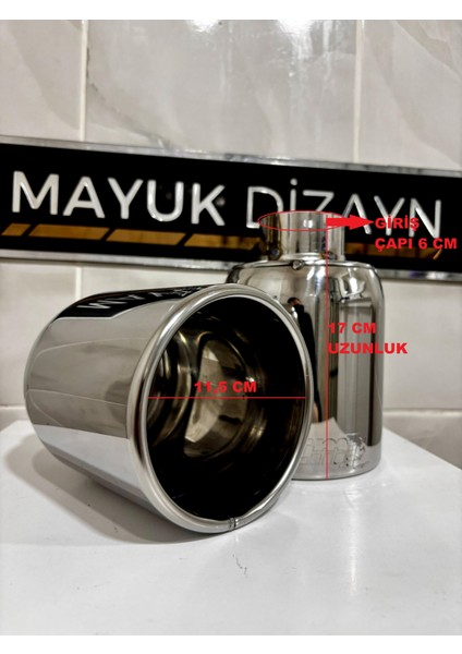 120MM Paslanmaz Krom Egzoz Ucu 120'LIK Her Araca Uyumlu Egzoz Ucu 2 Adet Set fiyatları