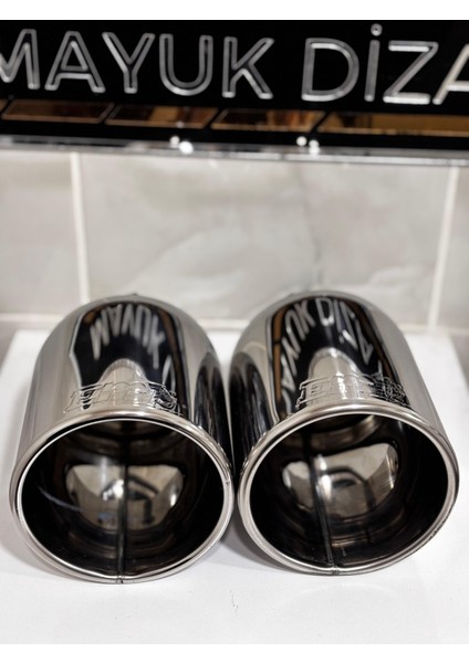 120MM Paslanmaz Krom Egzoz Ucu 120'LIK Her Araca Uyumlu Egzoz Ucu 2 Adet Set modelleri