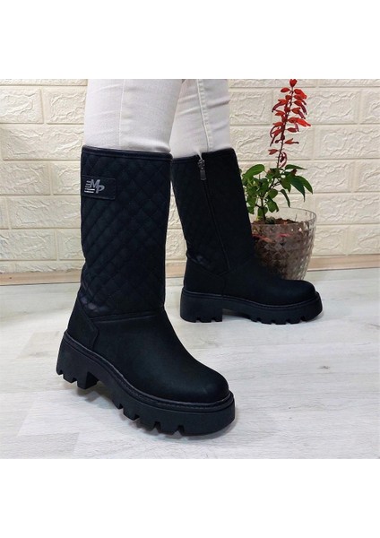 M.p 1397 Siyah Fermuarlı Kaymaz Kürklü 33CM Kadın Çizme modelleri