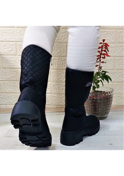 M.p 1397 Siyah Fermuarlı Kaymaz Kürklü 33CM Kadın Çizme indirimleri
