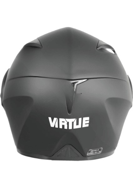 Çene Açılır Vizörlü Mat Siyah Kask L Beden