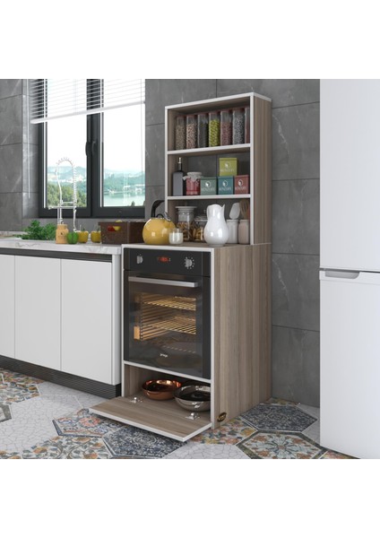 Kenzlife ankastre fırın dolabı bengisu crd 165*60*56 mutfak kapaklı