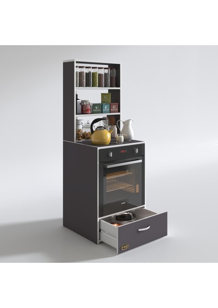 Kenzlife ankastre fırın dolabı aybirgen gri 165*60*56 mutfak çekmeceli fiyatları