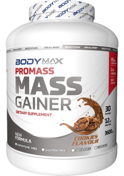 Promass Mass Gainer 3600 gr Kurabiye Aromalı + Amino Asit 400 Tablet + Shaker