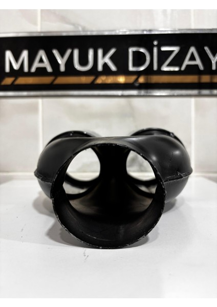 76MM Krom Düz Eşit Uçlu Çift Çıkışlı *paslanmaz Krom Içi Boş Egzoz Ucu 1 Adet indirimleri