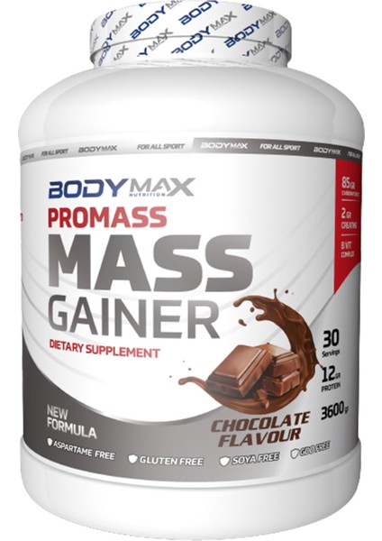 Promass Mass Gainer 3600 gr Çikolata Aromalı + Amino Asit 400 Tablet + Shaker