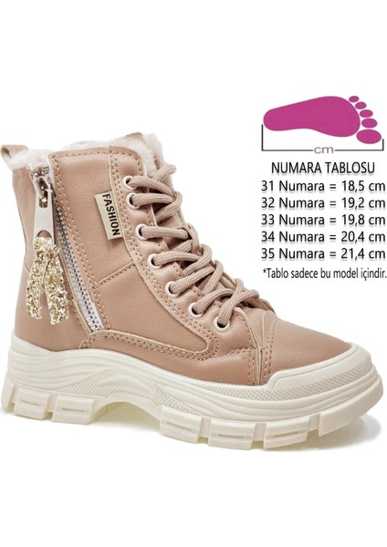 CX5428 Içi Kürklü Fermuar Detaylı Ortopedik Kız Çocuk Şık Günlük Bot Mercan fiyatları