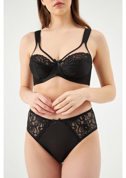 940 Siyah Margaret Balenli Dantelli Kalın Askılı Sütyen Takımı fiyatları