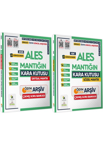 2025 ALES Kara Kutu Sayısal ve Sözel Mantık 2li Set Çıkmış Soru Bankası
