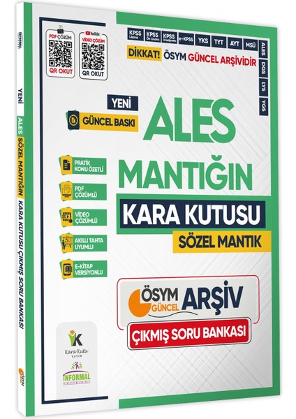 2025 ALES Kara Kutu Sayısal ve Sözel Mantık 2li Set Çıkmış Soru Bankası modelleri